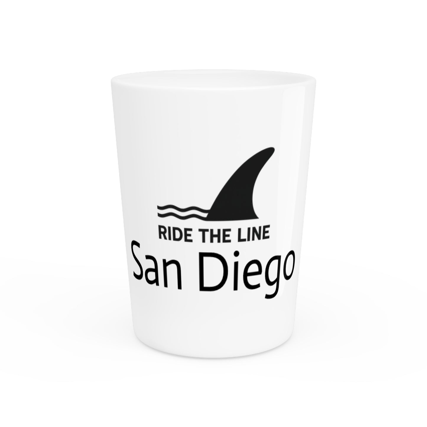 Ride the Line San Diego Shark Ride Shot Glass | Fun Beach Souvenir | Ocean Lover Gift | Perfect for Parties, Celebrations, Beach Days