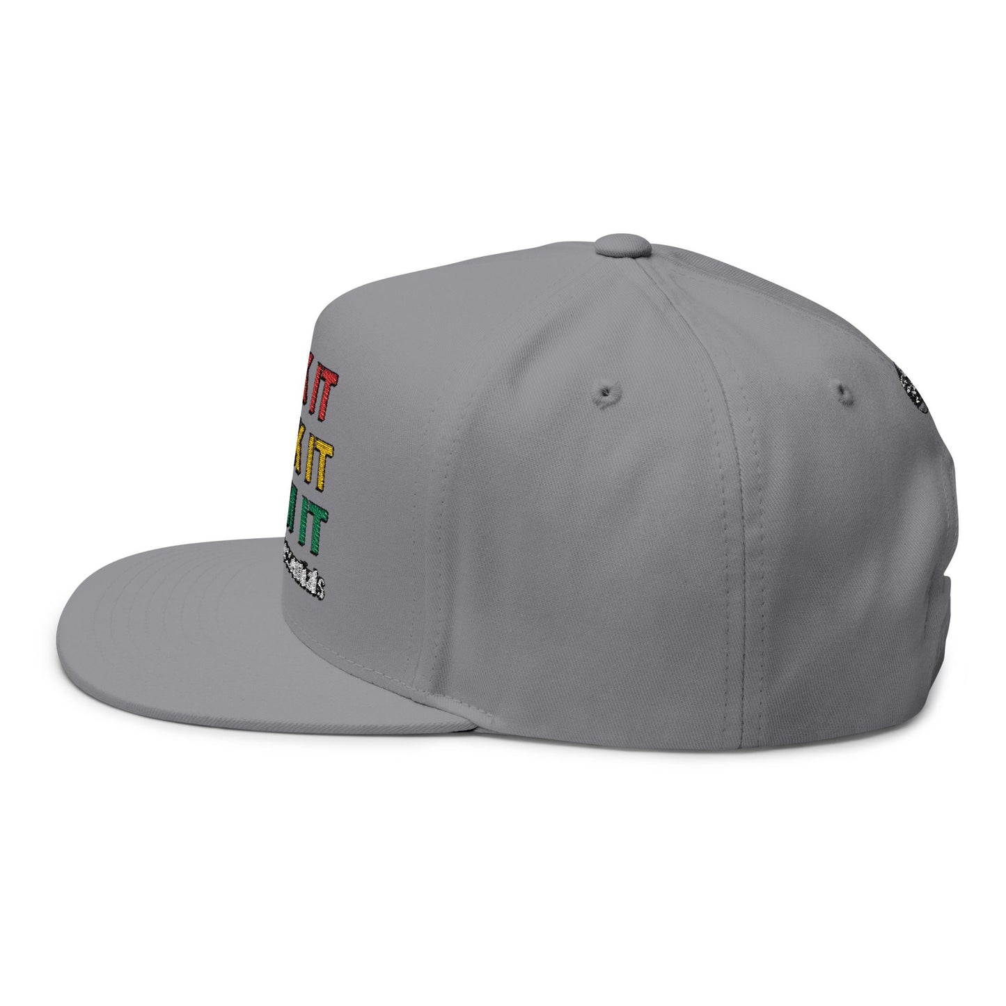 LICK IT SUCK IT SLAM IT Embroidered Flat Bill Cap with Fun Slogan, Trendy Baseball Hat for Parties, Gift for Friends, Holiday Accessory, Cool Streetwear