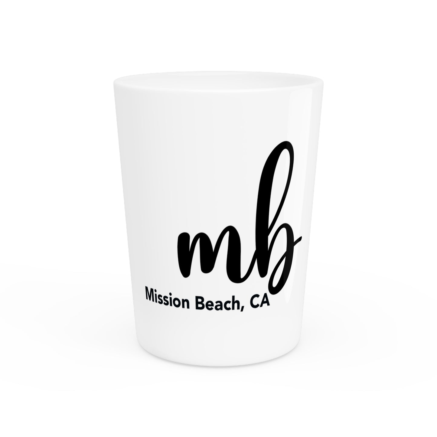 MB Mission Beach Shot Glass - San Diego Surf, Beach Decor, Gift for Surfers, Party Favor, Summer Fun