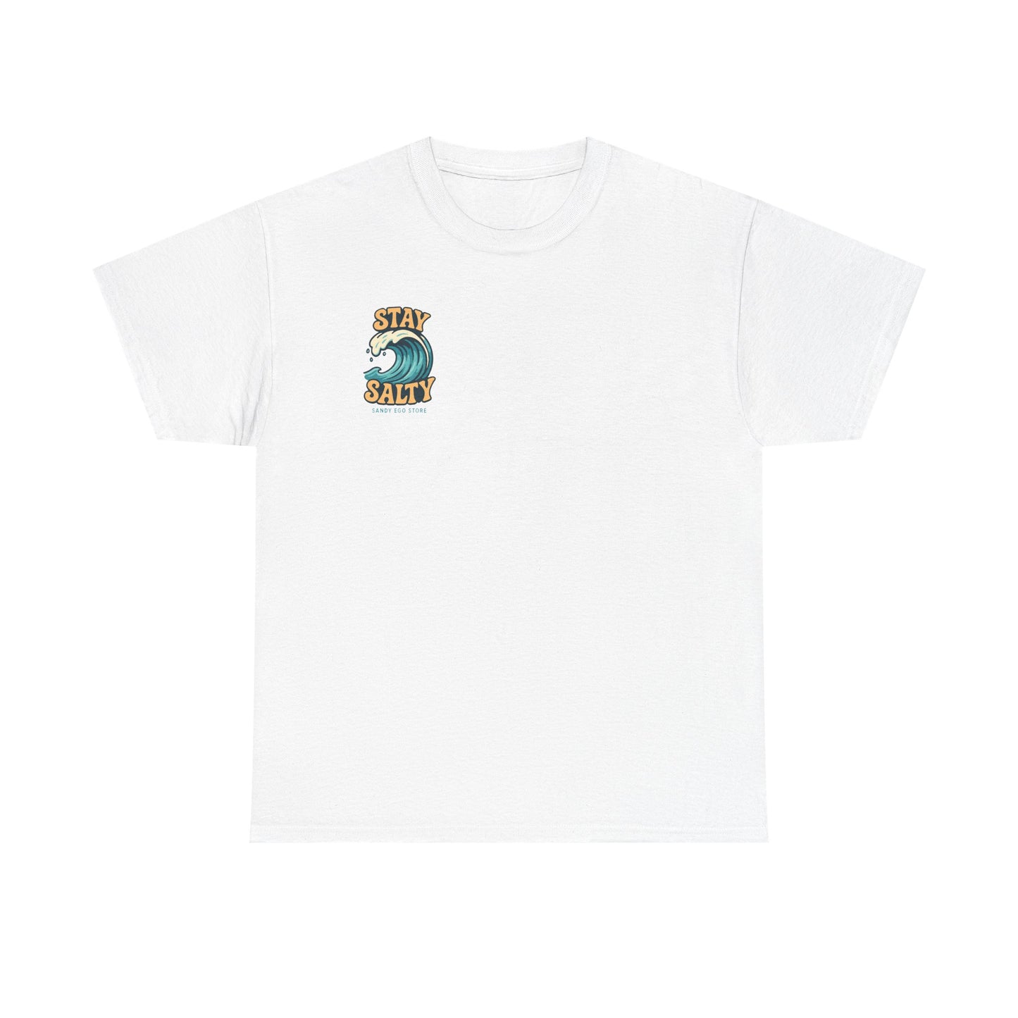 Stay Salty Unisex Heavy Cotton Tee, Beach Vibes T-Shirt, Casual Summer Wear, Ocean Lover Gift, Surfing Apparel