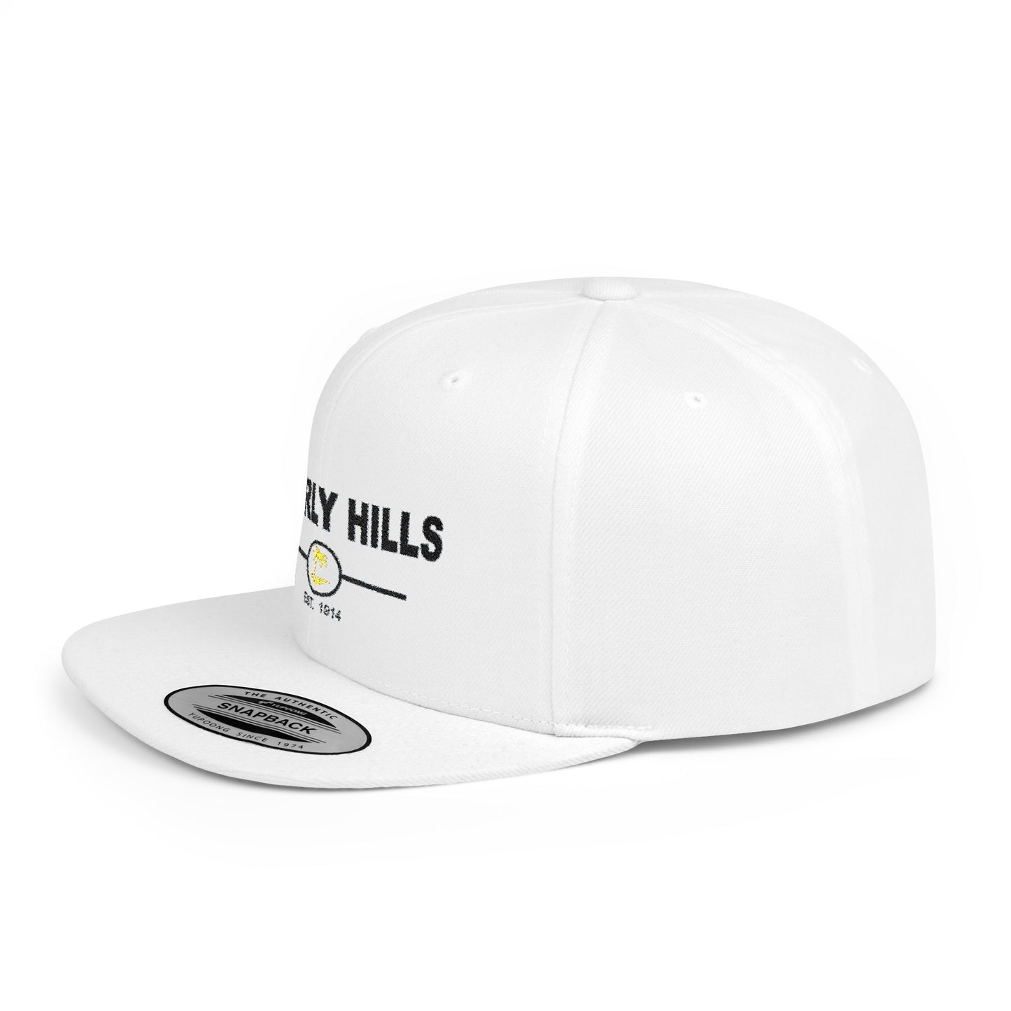 Stylish Beverly Hills Flat Bill Snapback Hat, Trendy Cap for Fashion Lovers, Casual Wear, Sun Protection, Gift for Him/Her