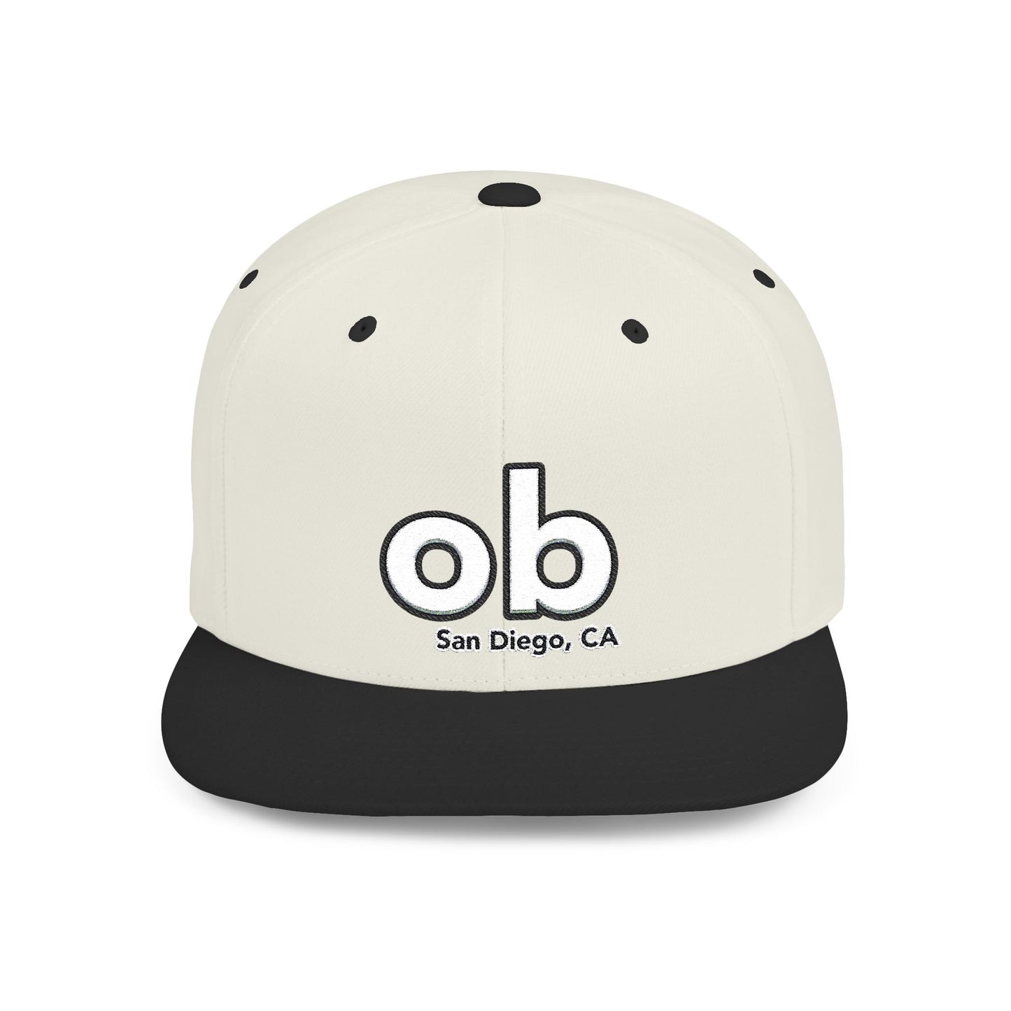 ob san diego ca Stylish Flat Bill Snapback Cap,