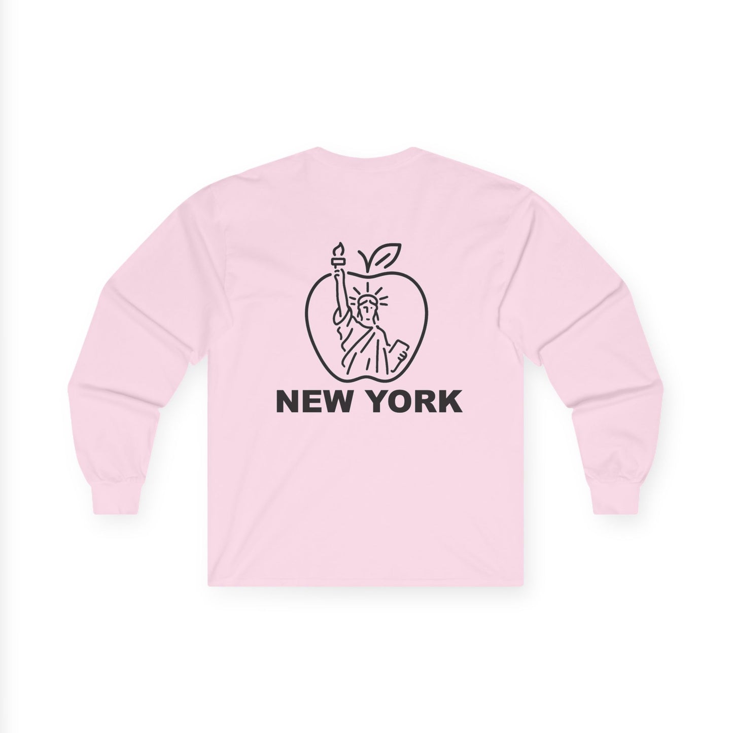 New York Apple Long Sleeve Tee, Unisex Cotton Shirt, NYC Apparel, Casual Wear, Gift for Travelers, Vintage Style