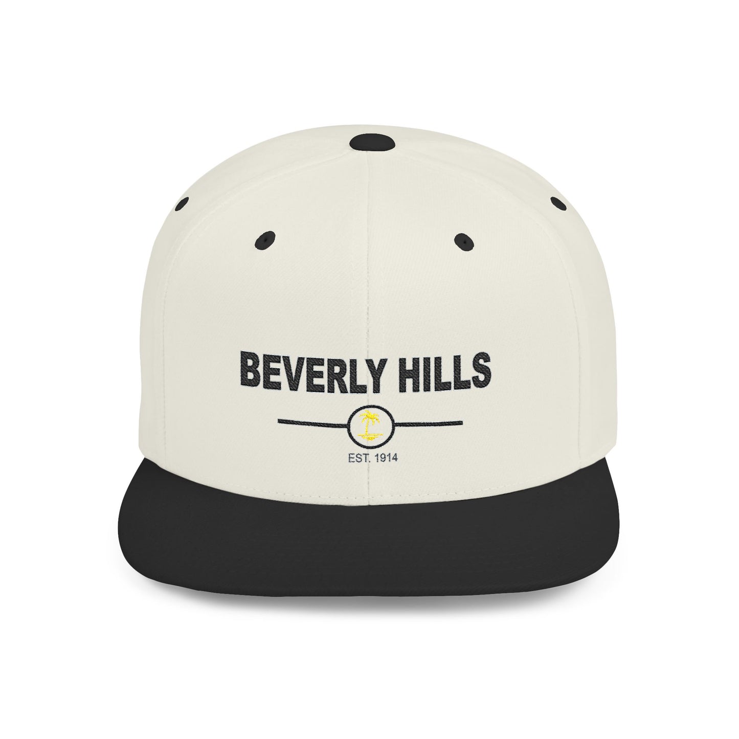 Stylish Beverly Hills Flat Bill Snapback Hat, Trendy Cap for Fashion Lovers, Casual Wear, Sun Protection, Gift for Him/Her
