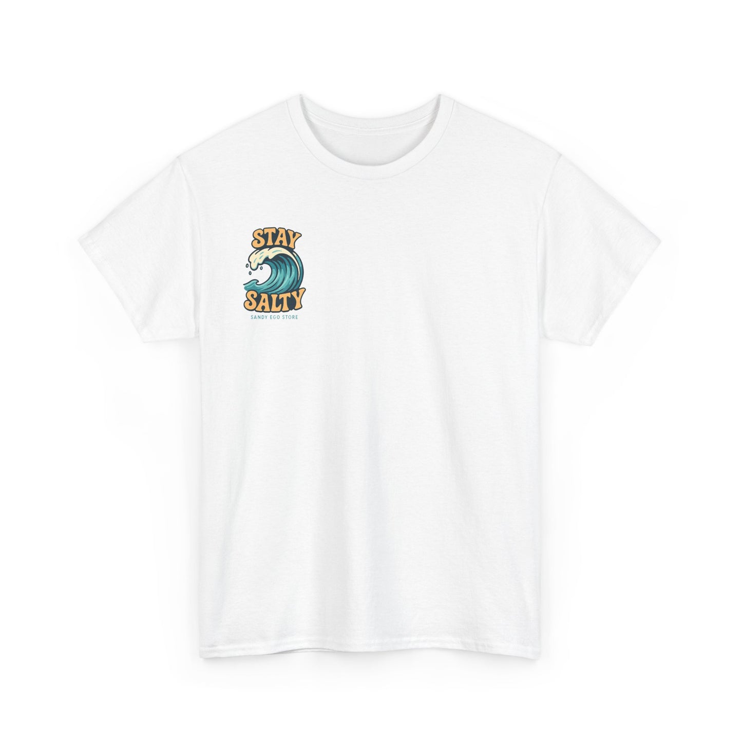 Stay Salty Unisex Heavy Cotton Tee, Beach Vibes T-Shirt, Casual Summer Wear, Ocean Lover Gift, Surfing Apparel