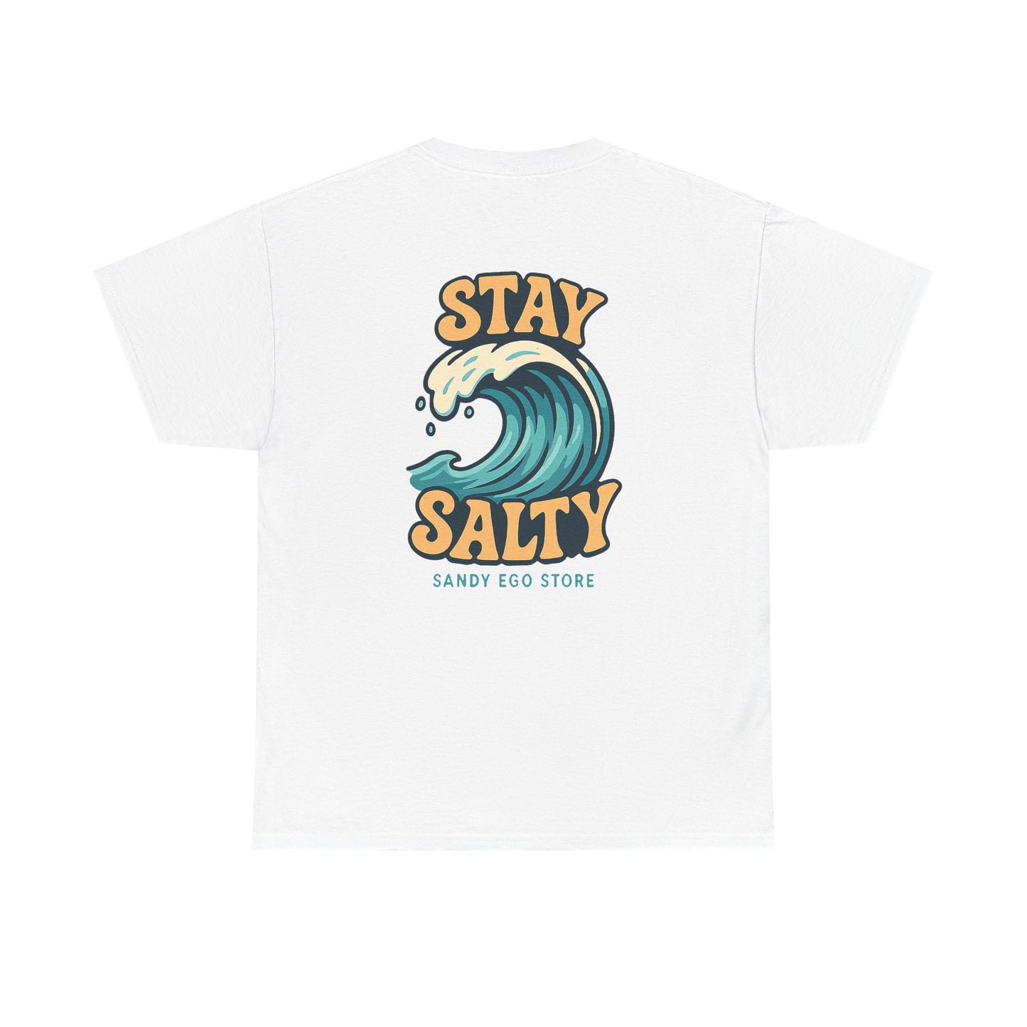 Stay Salty Unisex Heavy Cotton Tee, Beach Vibes T-Shirt, Casual Summer Wear, Ocean Lover Gift, Surfing Apparel
