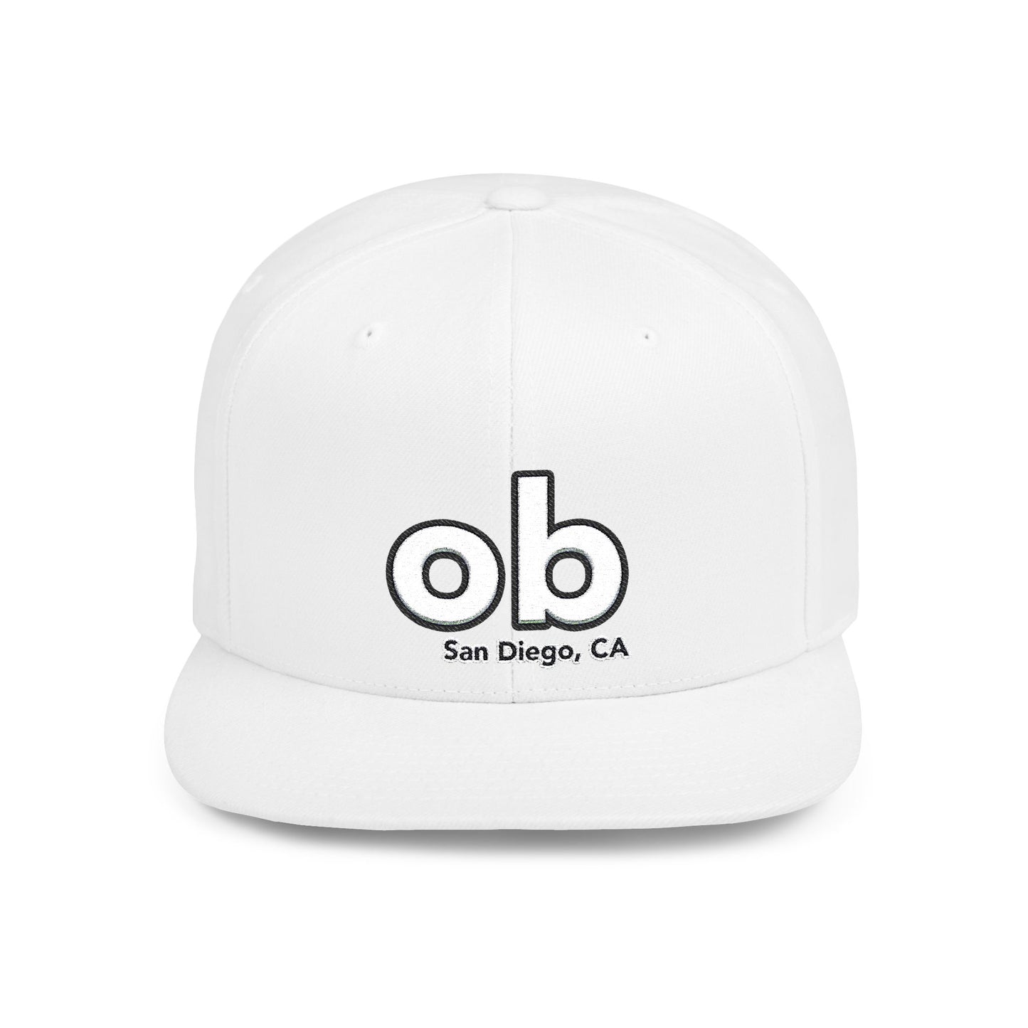 ob san diego ca Stylish Flat Bill Snapback Cap,