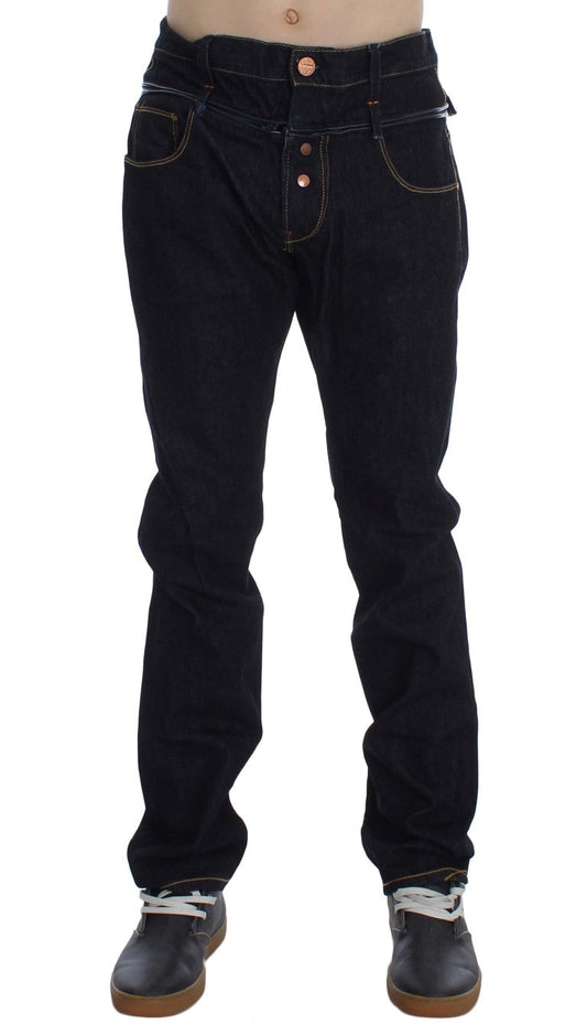 Acht Blue Cotton Regular Straight Fit Jeans