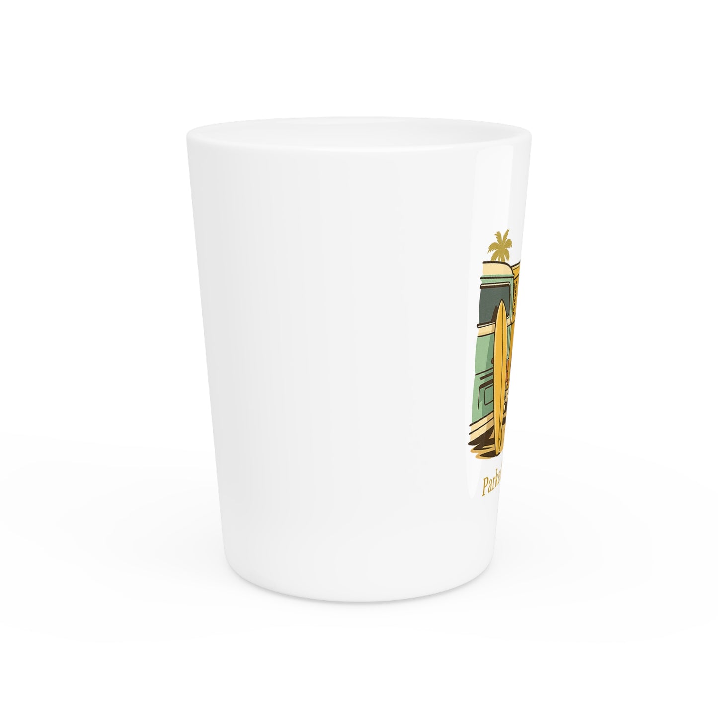 Parked for the swell Shot Glass - San Diego Surf, Beach Decor, Gift for Surfers, Party Favor, Summer Fun