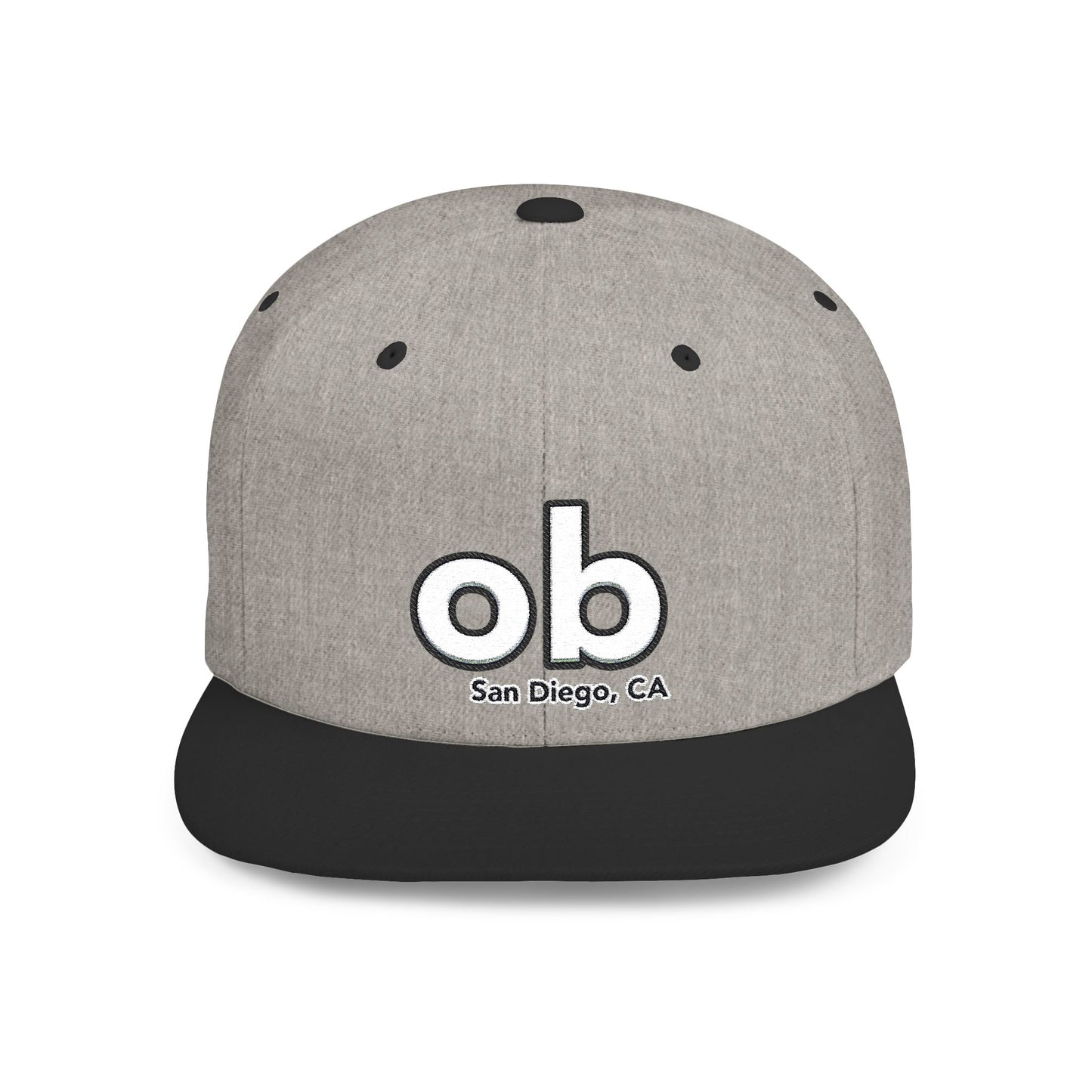 ob san diego ca Stylish Flat Bill Snapback Cap,