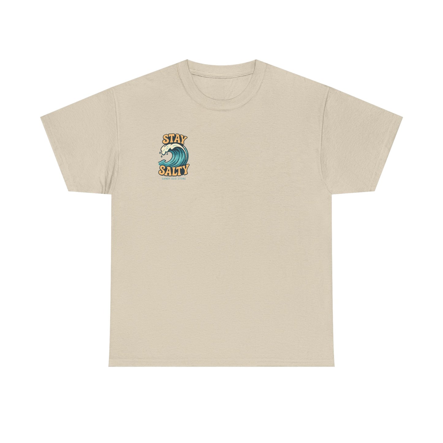 Stay Salty Unisex Heavy Cotton Tee, Beach Vibes T-Shirt, Casual Summer Wear, Ocean Lover Gift, Surfing Apparel