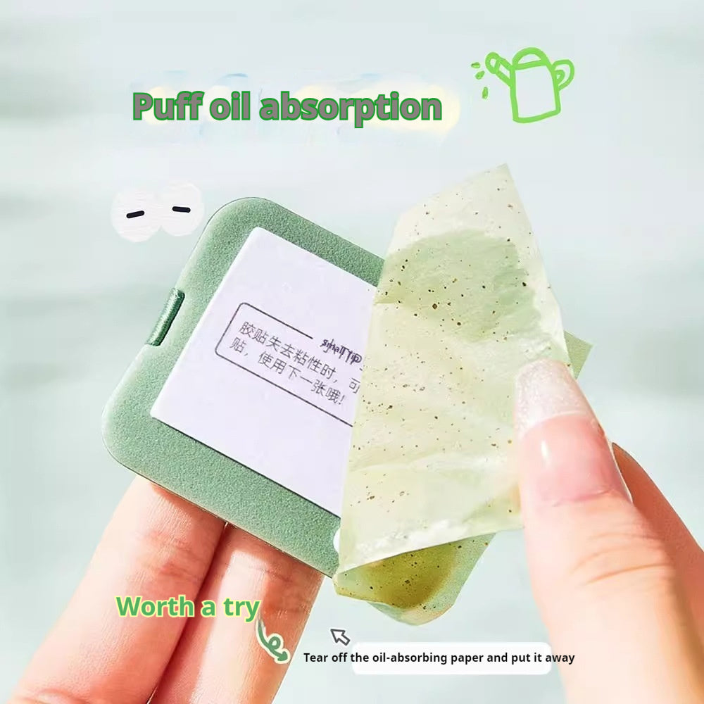 Puff Mirror Face Oil-absorbing Sheets Green Tea Linen