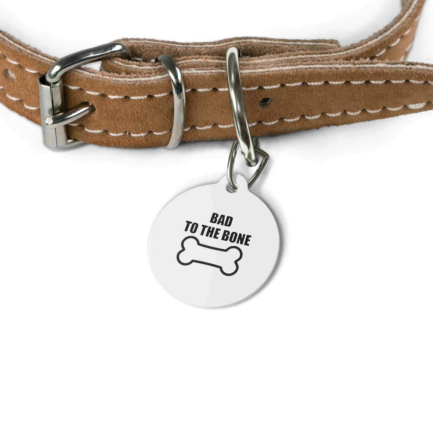 BAD TO THE BONE dog tag