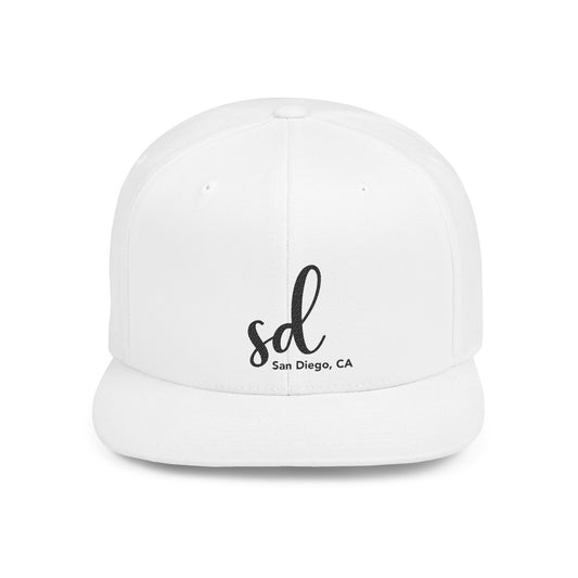 sd san diego ca Stylish Flat Bill Snapback Cap,