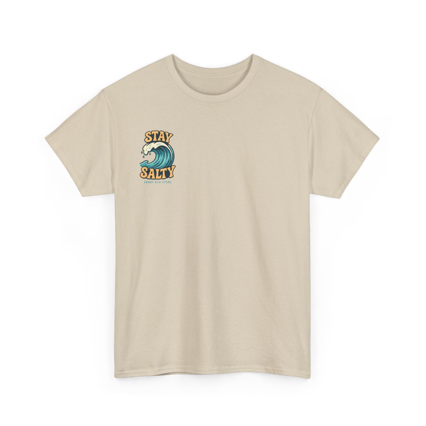 Stay Salty Unisex Heavy Cotton Tee, Beach Vibes T-Shirt, Casual Summer Wear, Ocean Lover Gift, Surfing Apparel