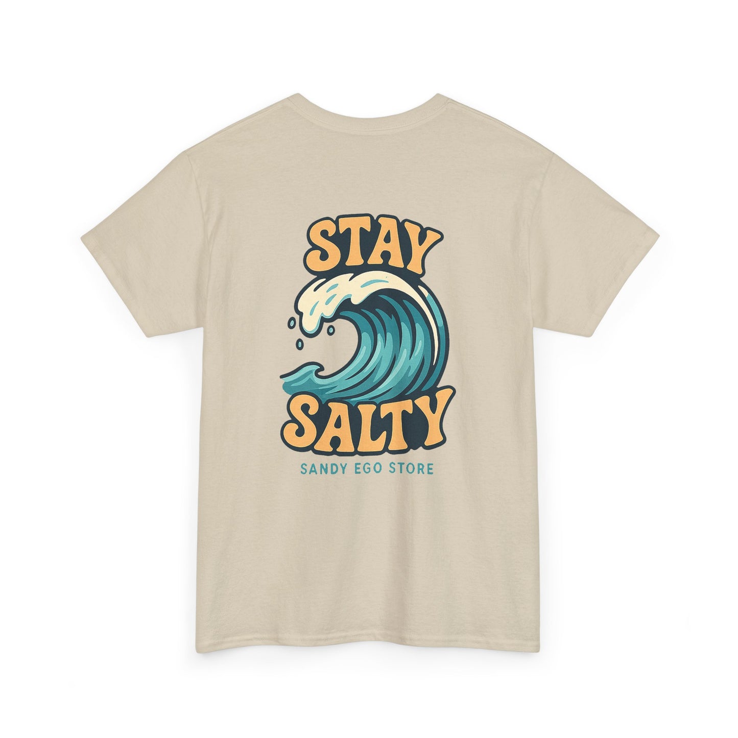 Stay Salty Unisex Heavy Cotton Tee, Beach Vibes T-Shirt, Casual Summer Wear, Ocean Lover Gift, Surfing Apparel