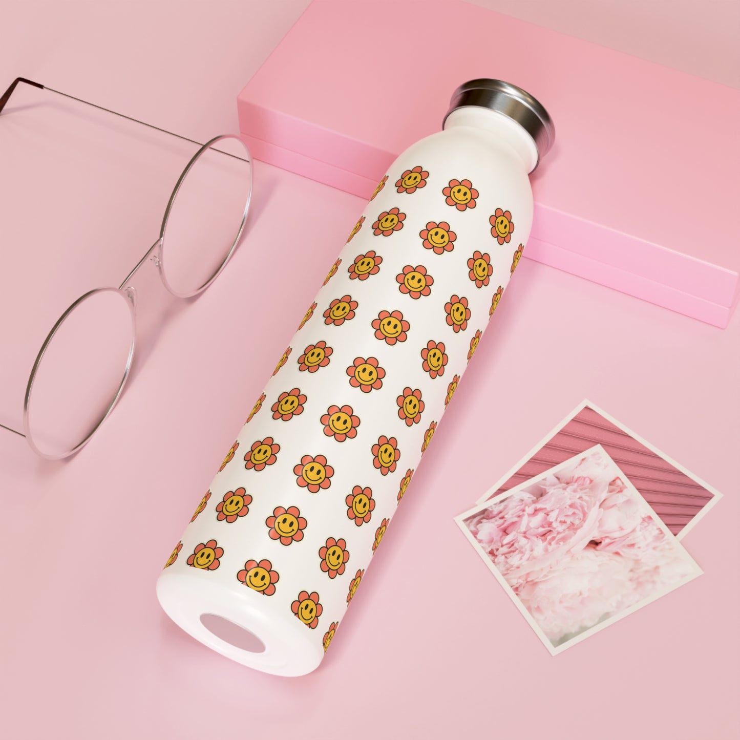 Smiling Sleek Water Bottle - Stylish Hydration for Fitness & Everyday Use, Eco-Friendly Drinkware