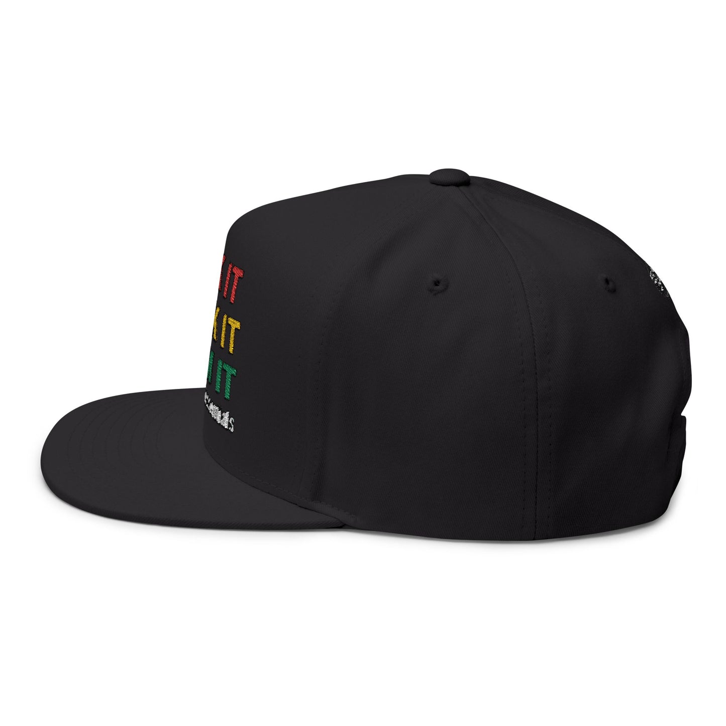 LICK IT SUCK IT SLAM IT Embroidered Flat Bill Cap with Fun Slogan, Trendy Baseball Hat for Parties, Gift for Friends, Holiday Accessory, Cool Streetwear