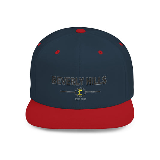 Stylish Beverly Hills Flat Bill Snapback Hat, Trendy Cap for Fashion Lovers, Casual Wear, Sun Protection, Gift for Him/Her
