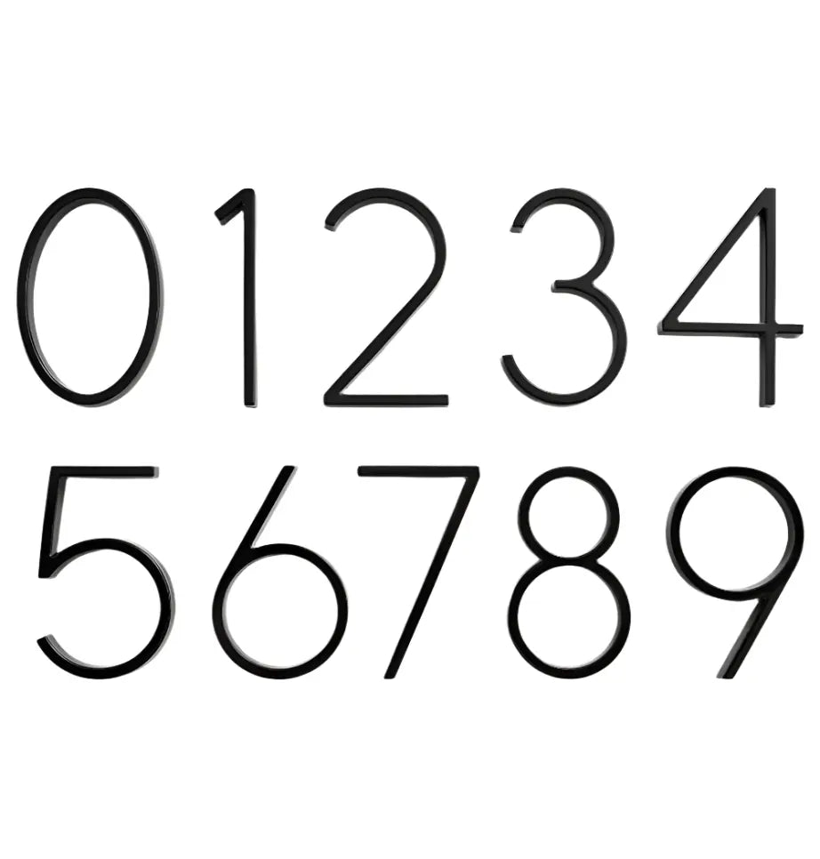 Modern Matte Black House Numbers