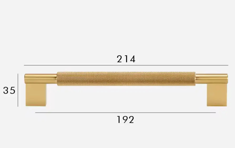 Satin Brass Cabinet Handles - Modern Knurled Solid Brass Pulls – Industrial Chic Hardware