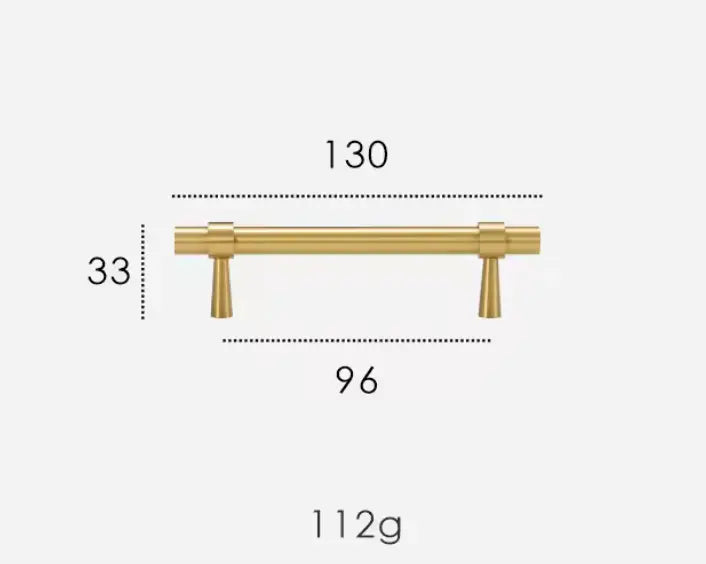 Brushed Brass Cabinet Pulls - Modern Solid Brass Handles – Sleek & Durable Drawer Handles