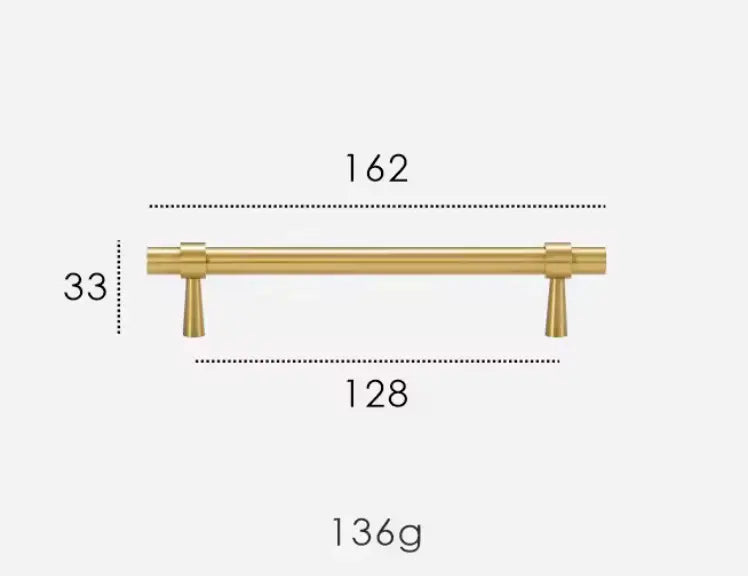 Brushed Brass Cabinet Pulls - Modern Solid Brass Handles – Sleek & Durable Drawer Handles