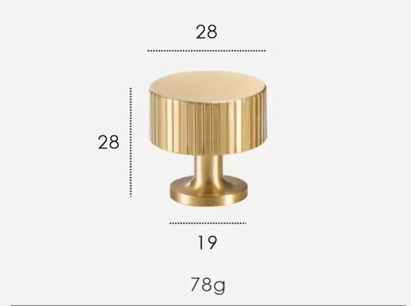 Satin Brass Textured Solid Brass Cabinet Handles & Knobs – Modern Brass Cabinet Hardware