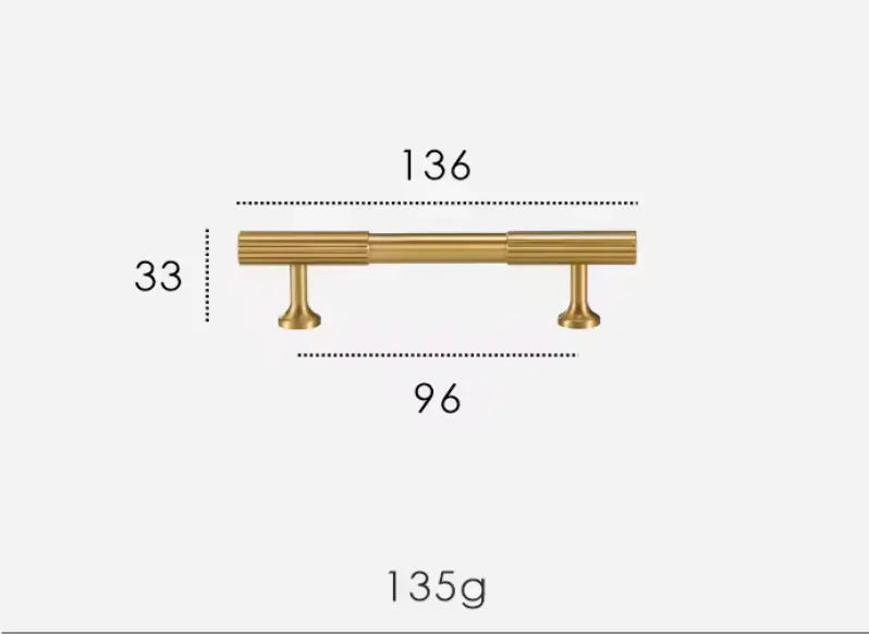 Satin Brass Textured Solid Brass Cabinet Handles & Knobs – Modern Brass Cabinet Hardware