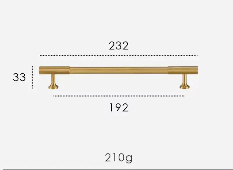 Satin Brass Textured Solid Brass Cabinet Handles & Knobs – Modern Brass Cabinet Hardware
