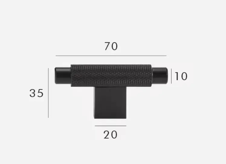 Matte black Knurled Solid Brass Handles – Modern Industrial Hardware