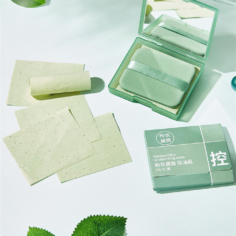 Puff Mirror Face Oil-absorbing Sheets Green Tea Linen