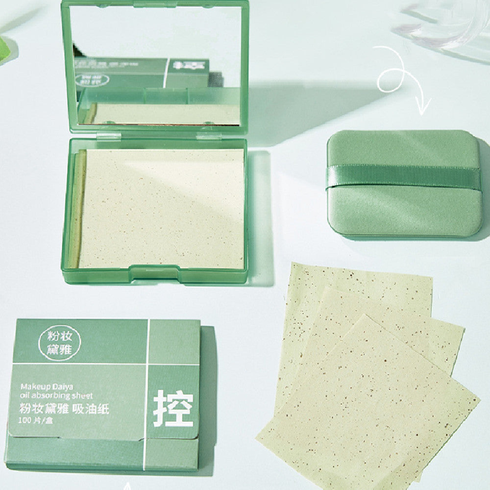 Puff Mirror Face Oil-absorbing Sheets Green Tea Linen