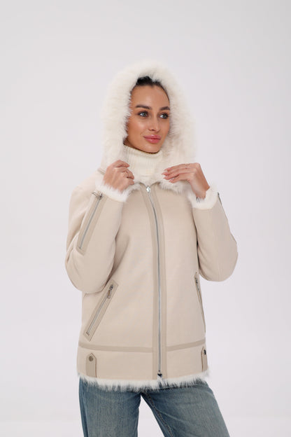 ⇆ Reversible Hooded Wool Blend Jacket