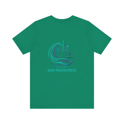 San Francisco Waves Tee Shirt, Casual Beachwear, Travel Souvenir, Unisex Graphic Tee, Summer Gift, Nature-Inspired Apparel