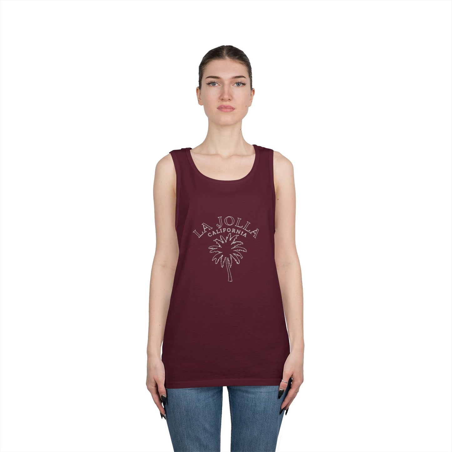 La Jolla California Heavy Cotton Tank Top - Casual Summer Wear