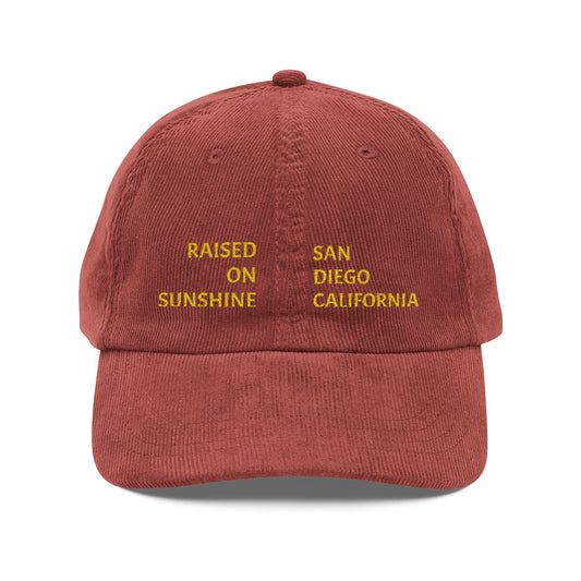 Raised on sunshine! Vintage Corduroy Cap (Embroidery)