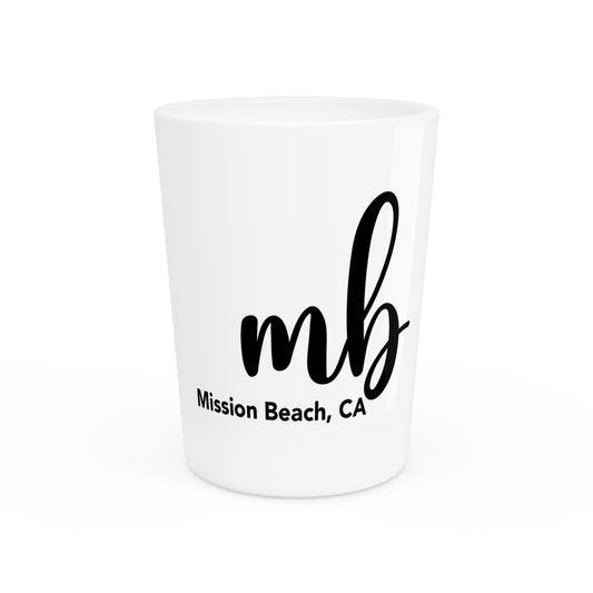 MB Mission Beach Shot Glass - San Diego Surf, Beach Decor, Gift for Surfers, Party Favor, Summer Fun