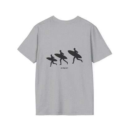 Surfing Silhouette Unisex T-Shirt, Beach Lover Gift, Casual Summer Wear, Stylish Tee