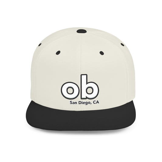ob san diego ca Stylish Flat Bill Snapback Cap,