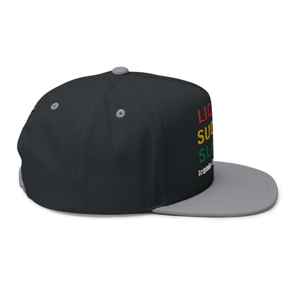 LICK IT SUCK IT SLAM IT Embroidered Flat Bill Cap with Fun Slogan, Trendy Baseball Hat for Parties, Gift for Friends, Holiday Accessory, Cool Streetwear