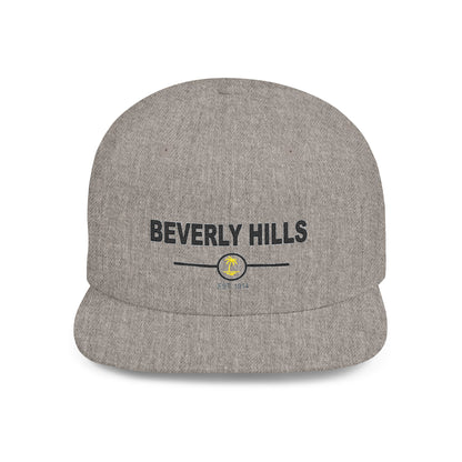 Stylish Beverly Hills Flat Bill Snapback Hat, Trendy Cap for Fashion Lovers, Casual Wear, Sun Protection, Gift for Him/Her