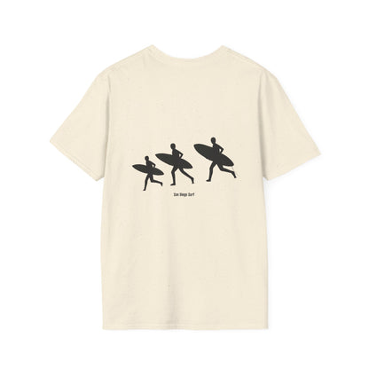 Surfing Silhouette Unisex T-Shirt, Beach Lover Gift, Casual Summer Wear, Stylish Tee