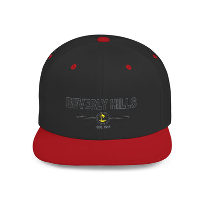 Stylish Beverly Hills Flat Bill Snapback Hat, Trendy Cap for Fashion Lovers, Casual Wear, Sun Protection, Gift for Him/Her
