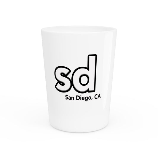 SD San Diego Shot Glass - San Diego Surf, Beach Decor, Gift for Surfers, Party Favor, Summer Fun