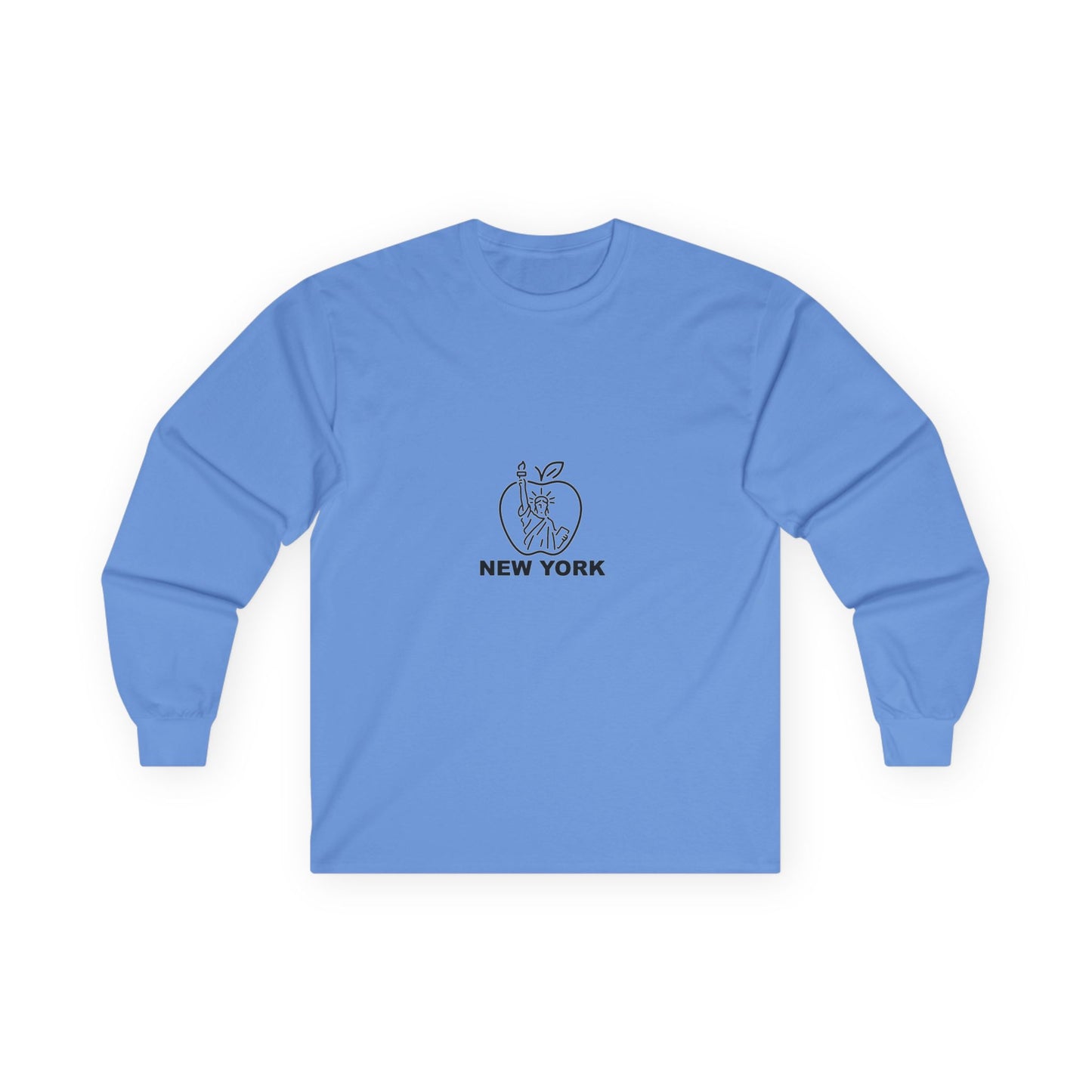 New York Apple Long Sleeve Tee, Unisex Cotton Shirt, NYC Apparel, Casual Wear, Gift for Travelers, Vintage Style
