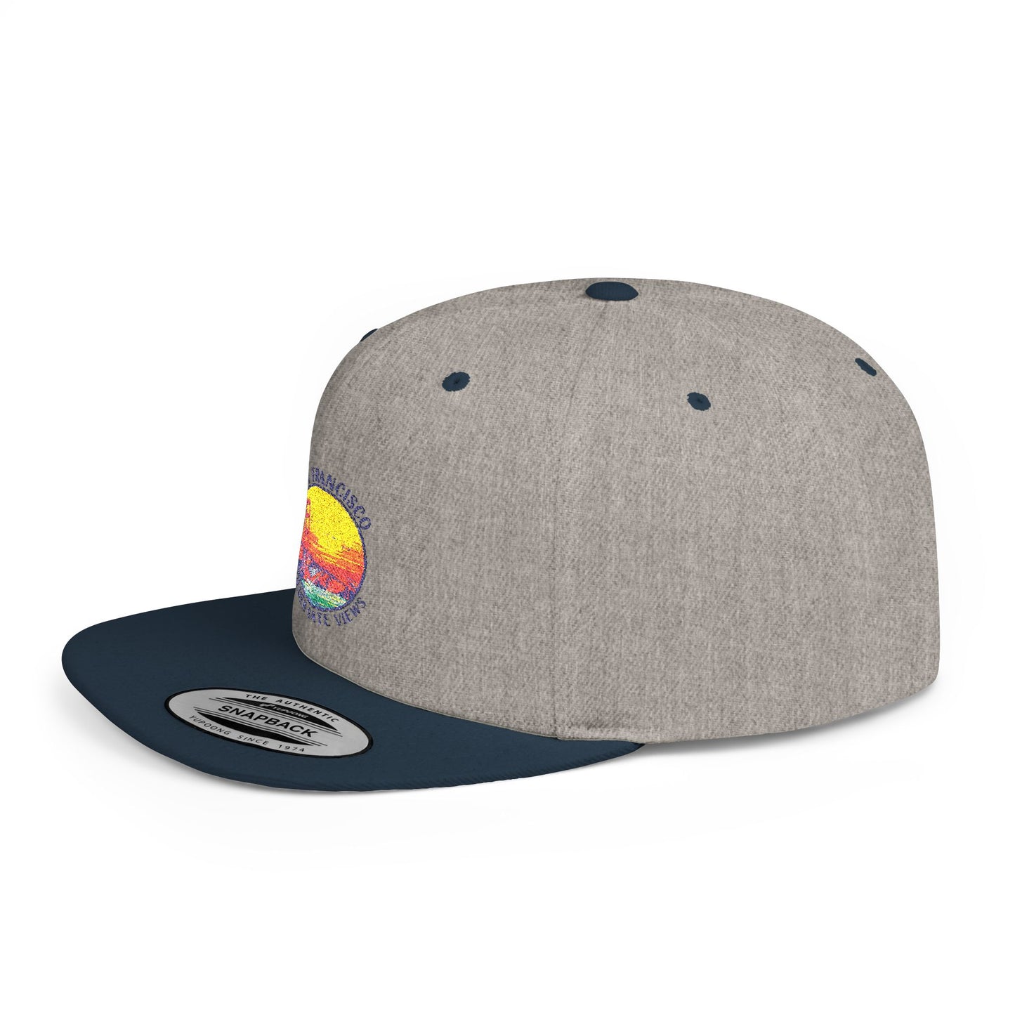 San Francisco Sunset Flat Bill Snapback Cap, Summer Hat, Unisex Baseball Cap, Casual Wear, Travel Accessories, Gift for Him/Her