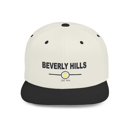 Stylish Beverly Hills Flat Bill Snapback Hat, Trendy Cap for Fashion Lovers, Casual Wear, Sun Protection, Gift for Him/Her