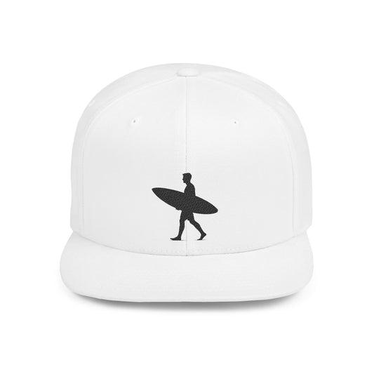 Surfing Flat Bill Snapback Hat, Cool Beach Style Cap for Summer, Gift for Surfers
