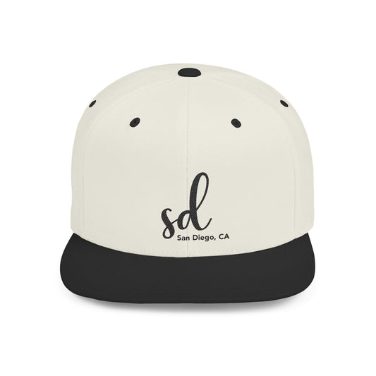 sd san diego ca Stylish Flat Bill Snapback Cap,